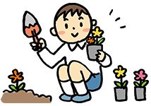 花植えイラスト