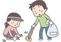 ゴミ拾いイラスト